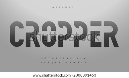 Tall tech font alphabet letters. Cropped logo typography. Minimal futuristic typographic design. Cutout space letter set for modern logo, tech headline, future title, monogram,hud and futuristic type
