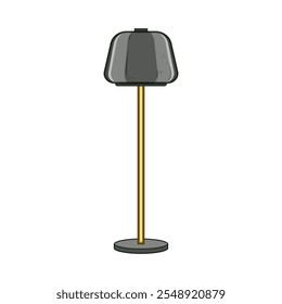 tall torchere cartoon. stand fixture, shade base, bulb ambiance tall torchere sign. isolated symbol vector illustration