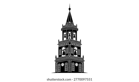A tall tower with a spire