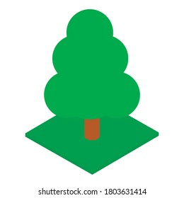 Tall tree icon. Isometric illustration of tall tree vector icon for web