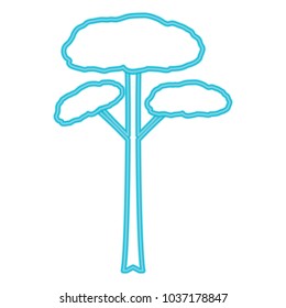 tall tree icon over white background, blue line design. vector illustration