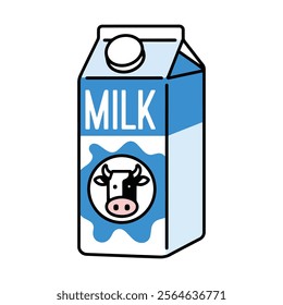 Tall vanilla milk carton clipart. Cute flat vector illustration of vanilla-flavored dairy drink. Ideal for prints, signs, and symbols. Simple and charming design.