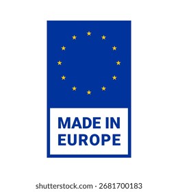 Hochwertiges vertikales Etikettendesign, perfekt für Produktverpackungen, die europäischen Ursprungs sind.