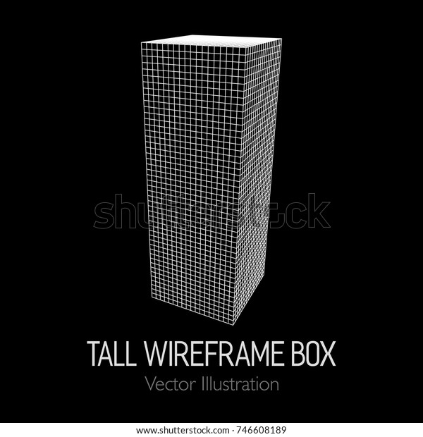 Tall Vertical Rectangle Box Retail Wireframe Stock Vector (Royalty Free ...