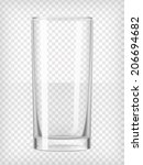Tall water glass. Transparent vector illustration.