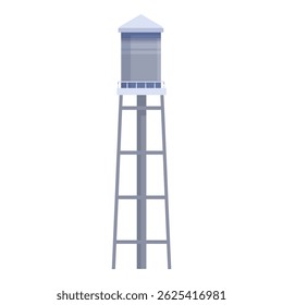 Tall water tower standing tall against a white background