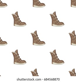 Tall winter boots made of wool with Velcro. Shoes for explorers.Different shoes single icon in cartoon style vector symbol stock illustration.