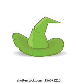 Tall Witch Green Hat Isolated On Stock Vector (Royalty Free) 156591218 ...