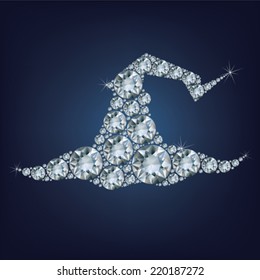 Tall witch hat made a lot of diamonds