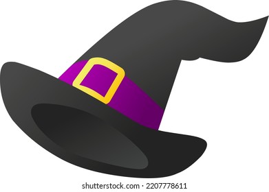 Tall witch hat vector illustration for logo, icon, sign, item, symbol, halloween, design or trick or treat