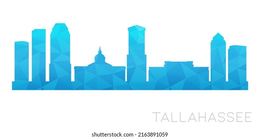 Tallahassee, FL, USA Low Poly Skyline Clip Art City Design. Geometric Polygon Graphic Horizon Icon. Vector Illustration Symbol.