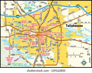 Tallahassee, Florida area map