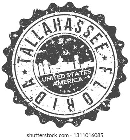 Tallahassee Florida. City Skyline. Silhouette City. Design Vector. Famous Monuments.
