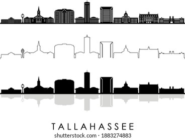 TALLAHASSEE Florida SKYLINE City Silhouette
