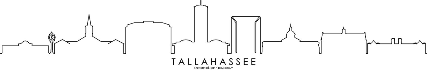 TALLAHASSEE Florida SKYLINE City Silhouette
