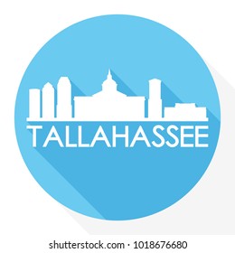 Tallahassee Florida USA Flat Icon Skyline Silhouette Design City Vector Art 