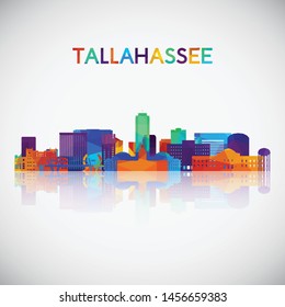 Tallahassee skyline silhouette in colorful geometric style. Symbol for your design. Vector illustration.