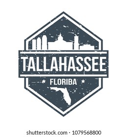 Tallahassee Travel Stamp Icon Skyline City Design