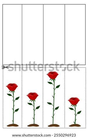 Tallest to shortest, order by height and length, cut and glue longest to shortest activity  for kids