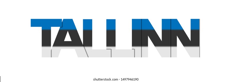 TALLINN. The banner with the name of the Estonian capital is painted in the colors of the national flag.