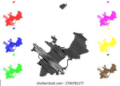 Tallinn City (Republic of Estonia, Harju) map vector illustration, scribble sketch City of Reval map