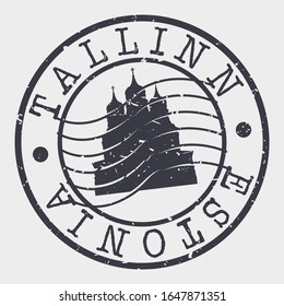 Tallinn Estonia Stamp Postal. Silhouette Seal. Passport Round Design. Vector Icon. Design Retro Travel. National Symbol.