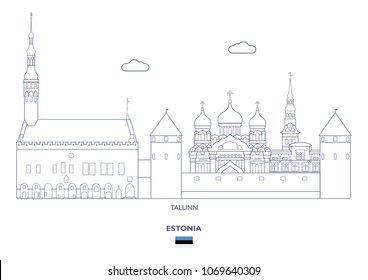 Tallinn Linear City Skyline, Estonia