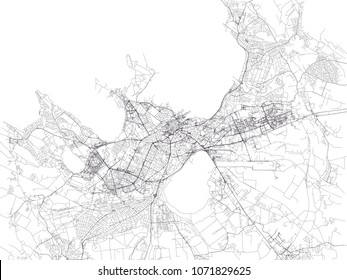 Tallinn map, satellite view, city, Estonia. Street view