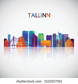 Tallinn skyline silhouette in colorful geometric style. Symbol for your design. Vector illustration.
