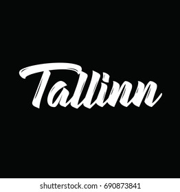 tallinn, text design. Vector calligraphy. Typography poster. Usable as background.