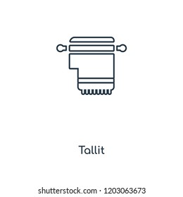 Tallit concept line icon. Linear Tallit concept outline symbol design. This simple element illustration can be used for web and mobile UI/UX.