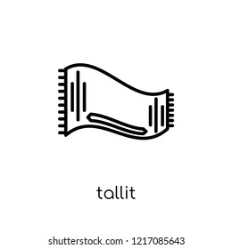 Tallit icon. Trendy modern flat linear vector Tallit icon on white background from thin line Religion collection, editable outline stroke vector illustration