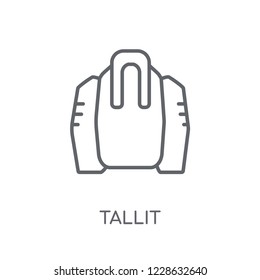 Tallit linear icon. Modern outline Tallit logo concept on white background from Religion-2 collection. Suitable for use on web apps, mobile apps and print media.