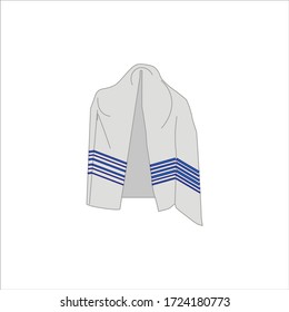 Tallit is a typical garment of the Jewish religion. illustration for web and mobile design.