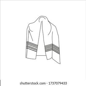Tallit is a typical garment of the Jewish religion. illustration for web and mobile design.