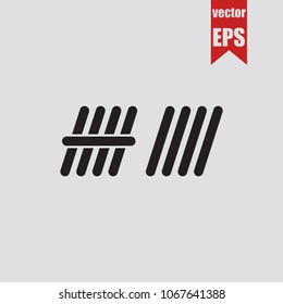 Tally count icon in trendy isolated on grey background.Vector illustration.