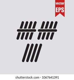 Tally count icon in trendy isolated on grey background.Vector illustration.
