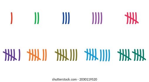 Tally Marks Count Vector Isolated On White Background