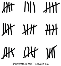 Tally marks icon set