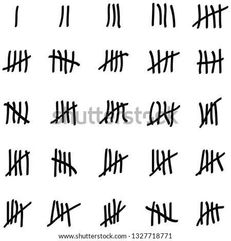 Tally marks icon set
