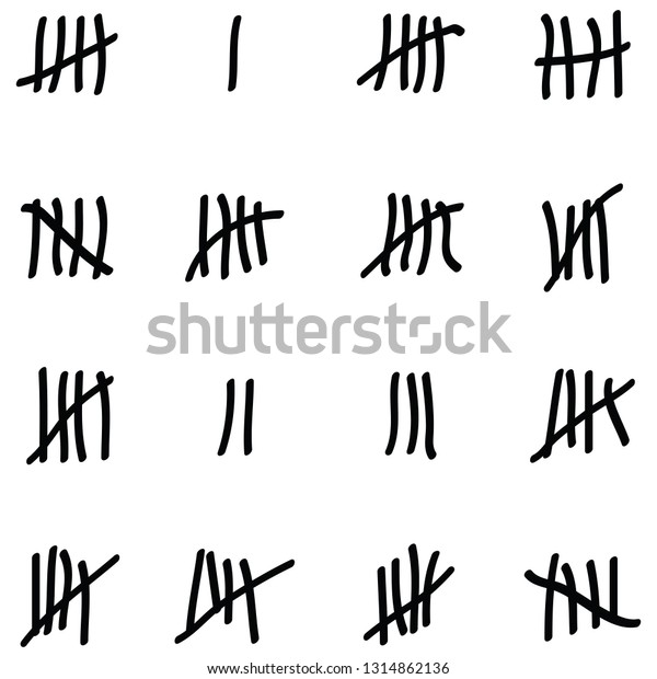 Tally Marks Icon Set Stock Vector (Royalty Free) 1314862136 | Shutterstock