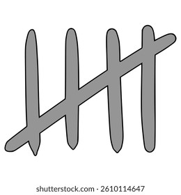 tally marks illustration hand drawn isolated vector