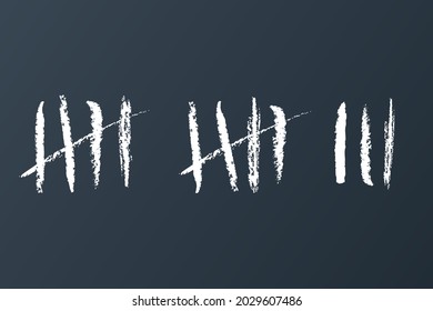 Tally marks on blackboard illustration. Clipart image