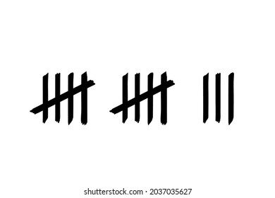 Tally marks on white illustration. Clipart image