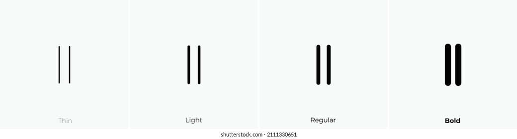 tallymark 2 icon. Thin, Light Regular And Bold style design isolated on white background