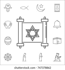 Talmud icon. Set of religion icons. Web Icons Premium quality graphic design. Signs, outline symbols collection, simple icons for websites, web design, mobile app on white background