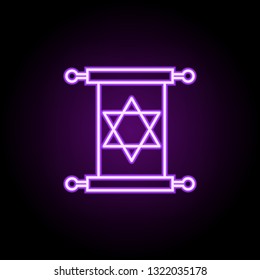 Talmud outline icon. Elements of religion in neon style icons. Simple icon for websites, web design, mobile app, info graphics