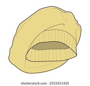 Tam hats vector design technical flat drawing.