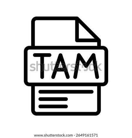 TAM Outline Icon. Total Addressable Market TAM outline icon for market size, business potential, and sales strategy.