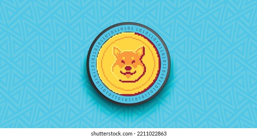 Tamadoge TAMA crypto virtual currency token logo vector illustration. Meme Coin concept banner and background editable template. 